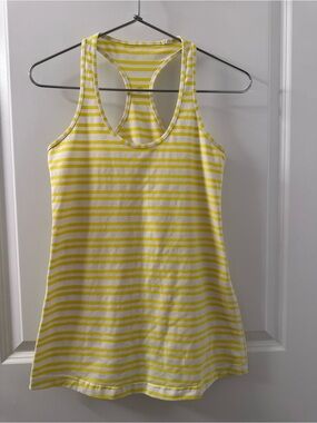 Lululemon Cool Racerback Tank Top | Yellow & White | 8